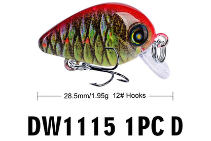 Acensfeic Crankbait for Bass Fishing 1.95g 2.85cm Crankbait Fishing Lure