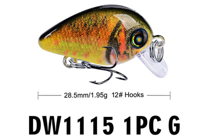 Acensfeic Crankbait for Bass Fishing 1.95g 2.85cm Crankbait Fishing Lure