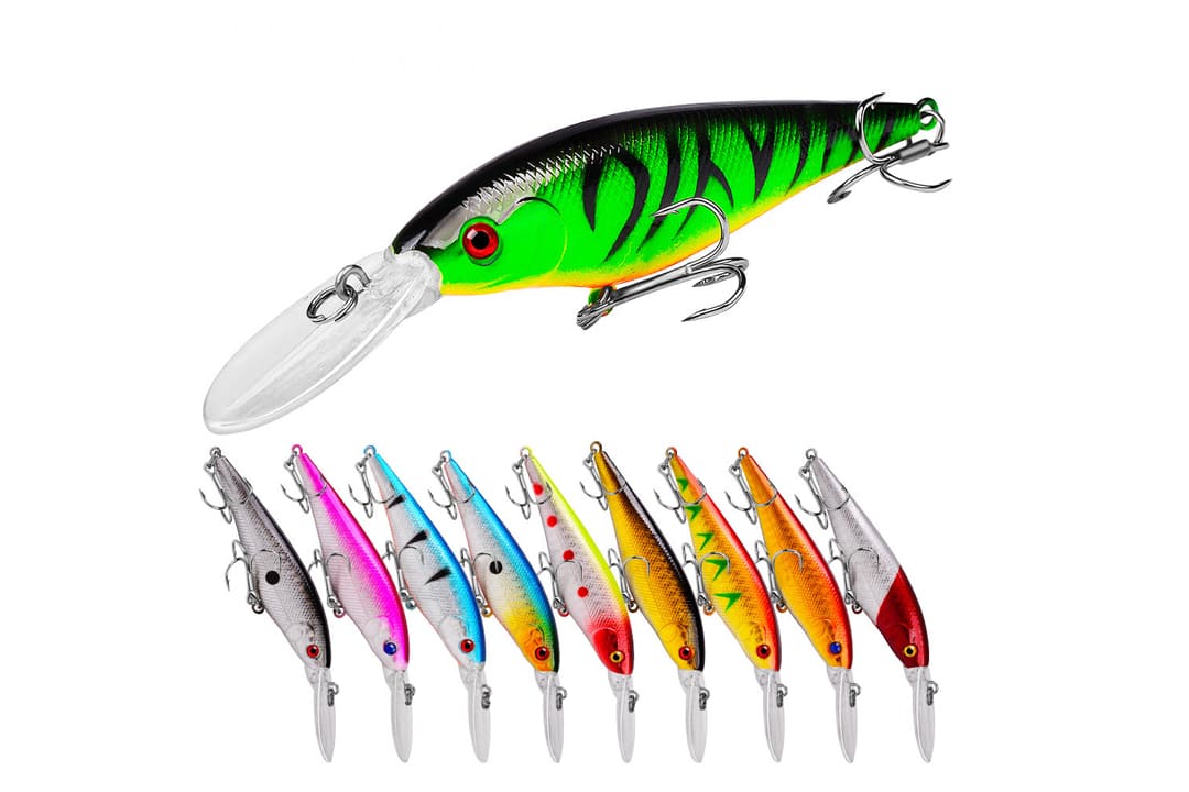 Acensfeic Minnow Bass Fishing Lures 10 Color 10.5g Jerkbait