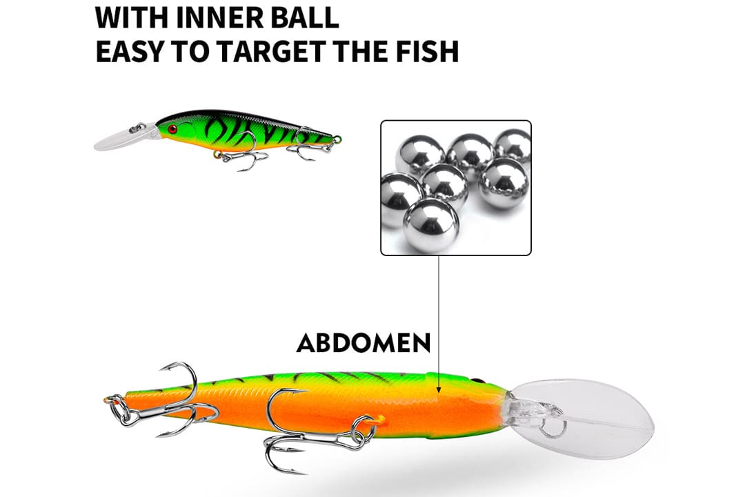 Acensfeic Minnow Bass Fishing Lures 10 Color 10.5g Jerkbait