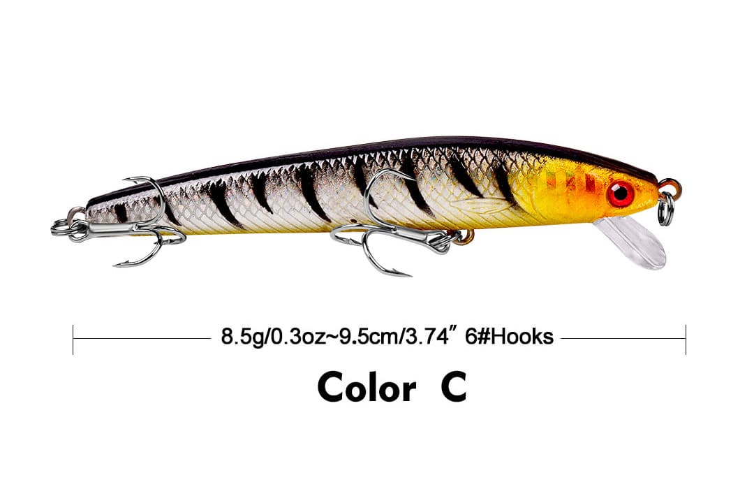 Acensfeic Minnow Fishing Lures Crankbaits 10 Color 8.5g 9.5cm Jerkbait