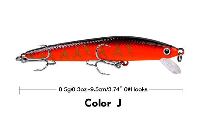 Acensfeic Minnow Fishing Lures Crankbaits 10 Color 8.5g 9.5cm Jerkbait