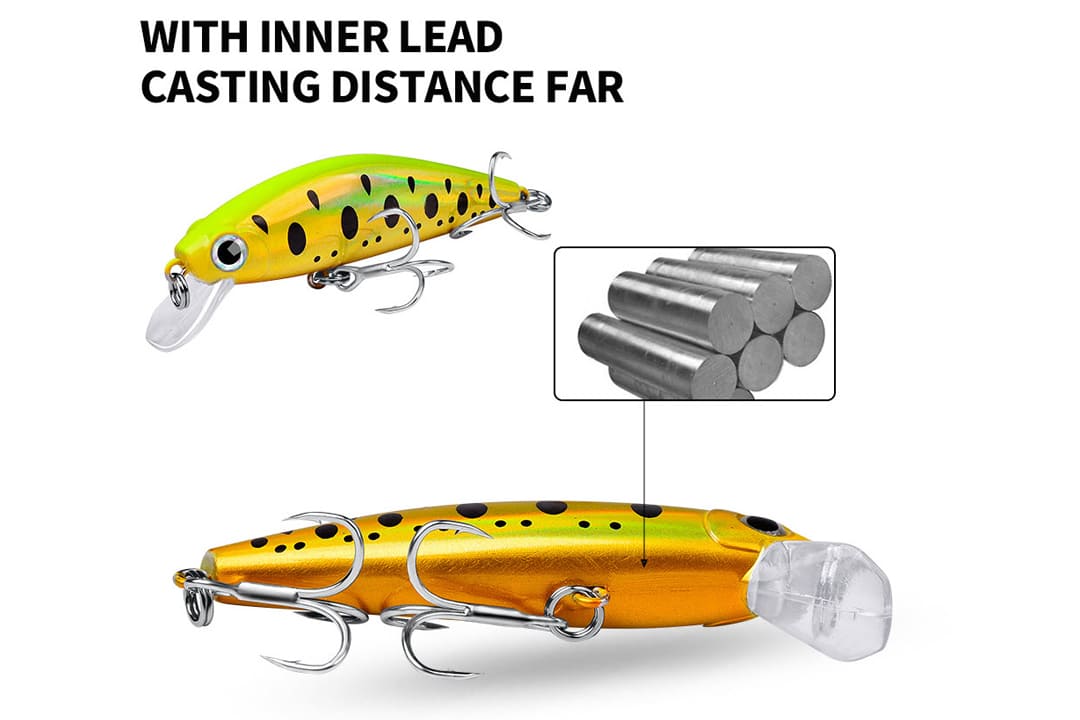 Acensfeic Lures Minnow Bass Fishing Lures -Minnow 12 Color 3g Jerkbait