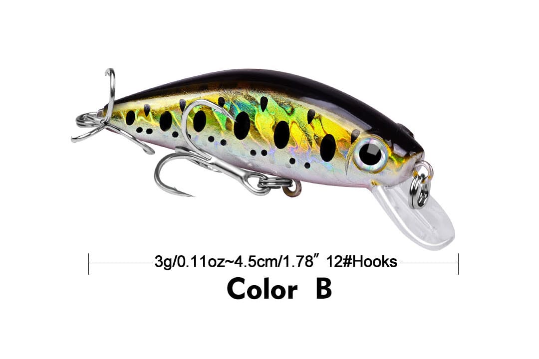 Acensfeic Lures Minnow Bass Fishing Lures -Minnow 12 Color 3g Jerkbait