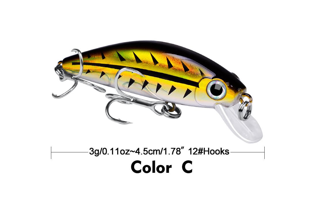 Acensfeic Lures Minnow Bass Fishing Lures -Minnow 12 Color 3g Jerkbait