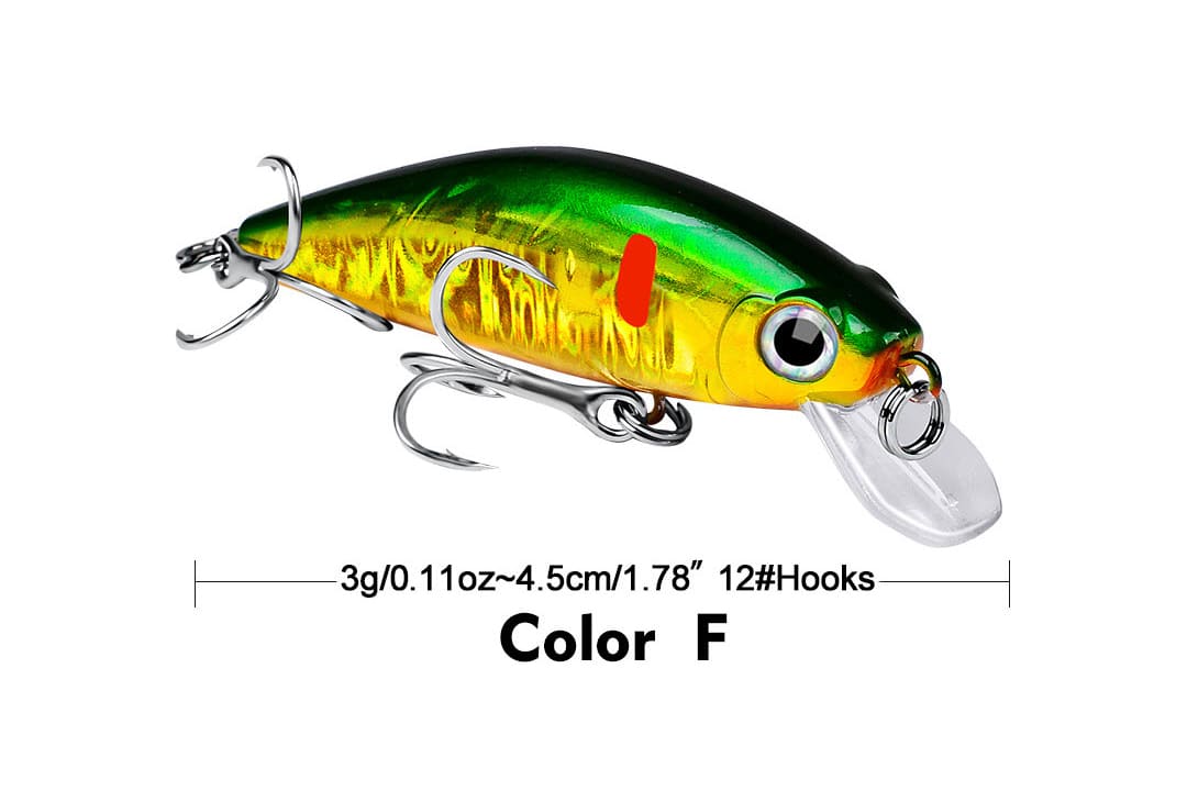 Acensfeic Lures Minnow Bass Fishing Lures -Minnow 12 Color 3g Jerkbait