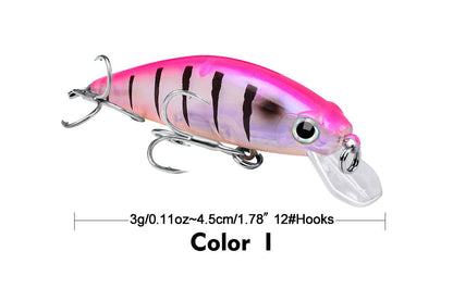 Acensfeic Lures Minnow Bass Fishing Lures -Minnow 12 Color 3g Jerkbait