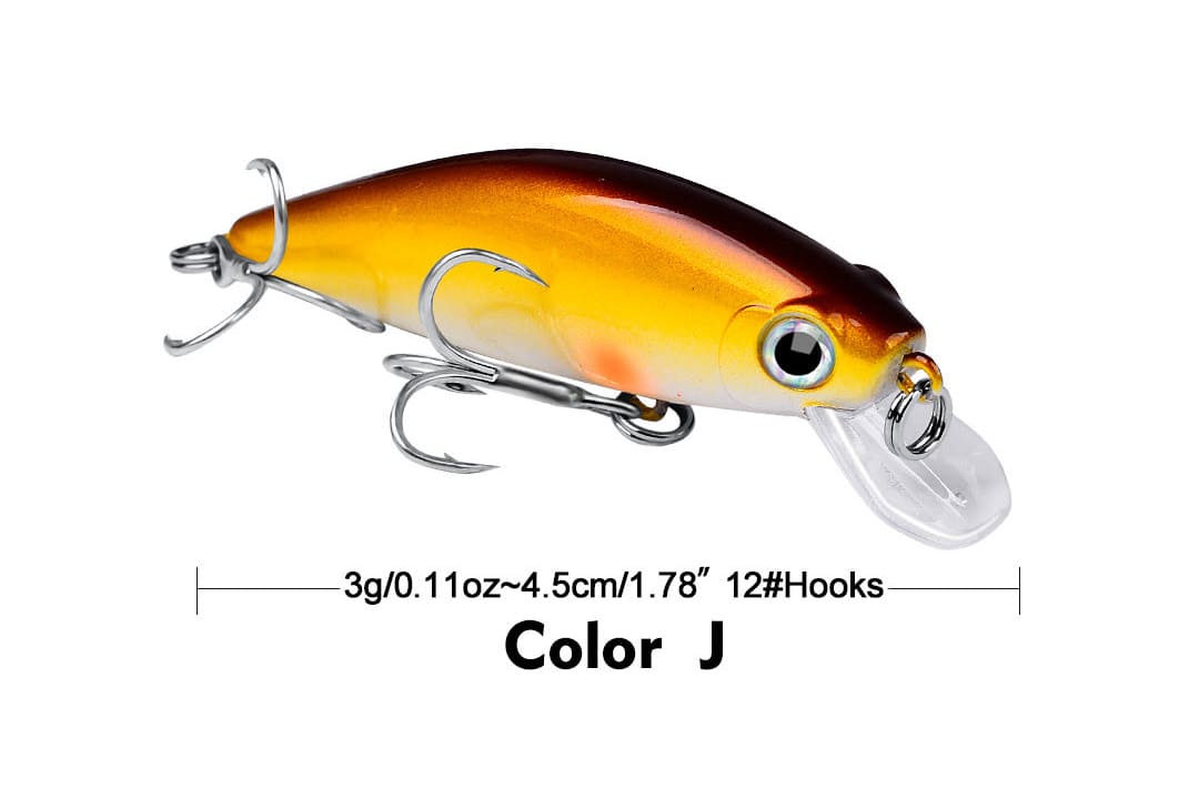 Acensfeic Lures Minnow Bass Fishing Lures -Minnow 12 Color 3g Jerkbait