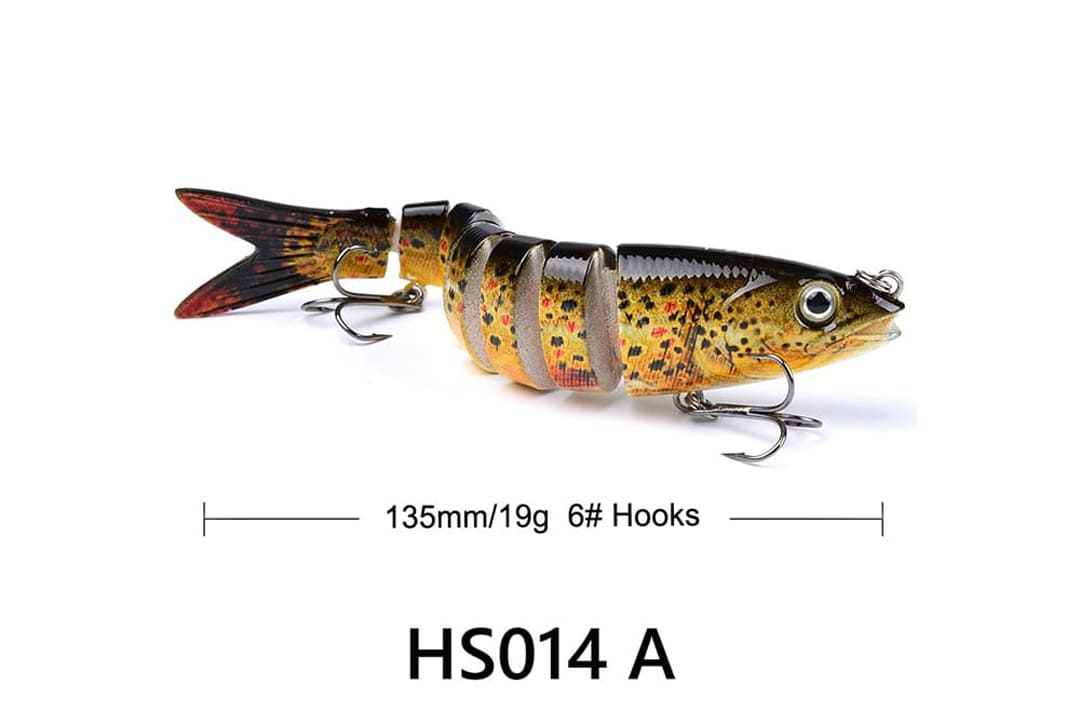 Acensfeic Fishing Swimbait for Bass Trout Crappie 13 Color 8 Sections Fishing Lure