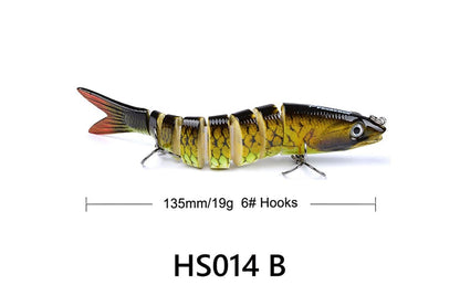 Acensfeic Fishing Swimbait for Bass Trout Crappie 13 Color 8 Sections Fishing Lure