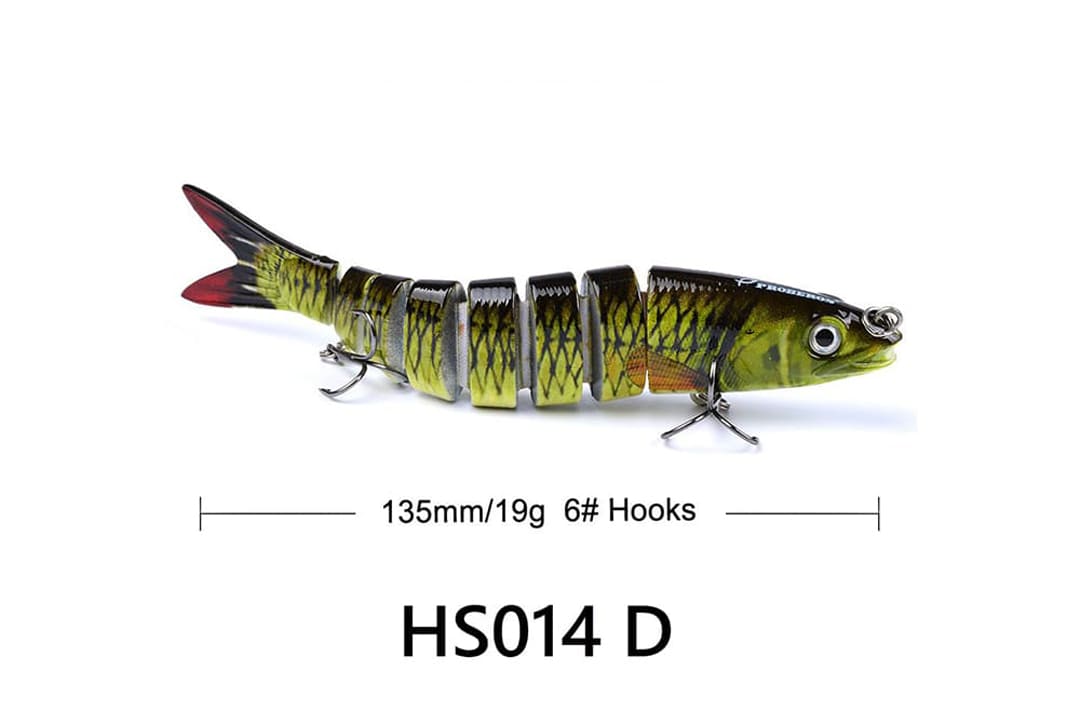 Acensfeic Fishing Swimbait for Bass Trout Crappie 13 Color 8 Sections Fishing Lure