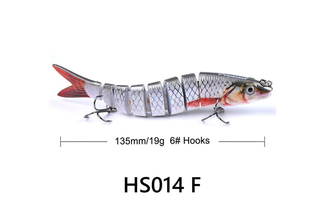 Acensfeic Fishing Swimbait for Bass Trout Crappie 13 Color 8 Sections Fishing Lure