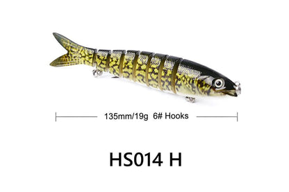 Acensfeic Fishing Swimbait for Bass Trout Crappie 13 Color 8 Sections Fishing Lure