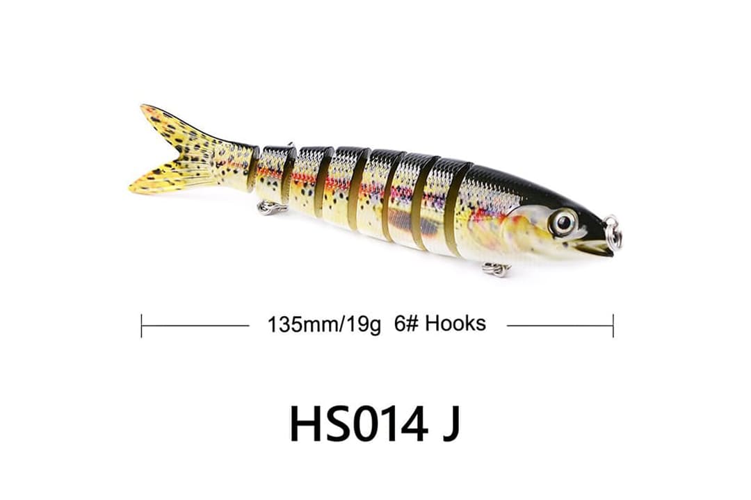 Acensfeic Fishing Swimbait for Bass Trout Crappie 13 Color 8 Sections Fishing Lure