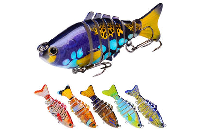 Acensfeic Fishing Topwater Trout Lures,Swimbait 8 Color 7 Sections