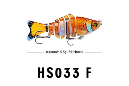 Acensfeic Fishing Topwater Trout Lures,Swimbait 8 Color 7 Sections