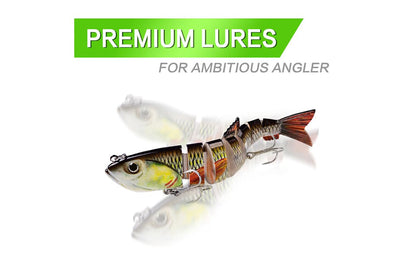 Acensfeic Swimbait 7 Color 8 Sections Fishing Lure