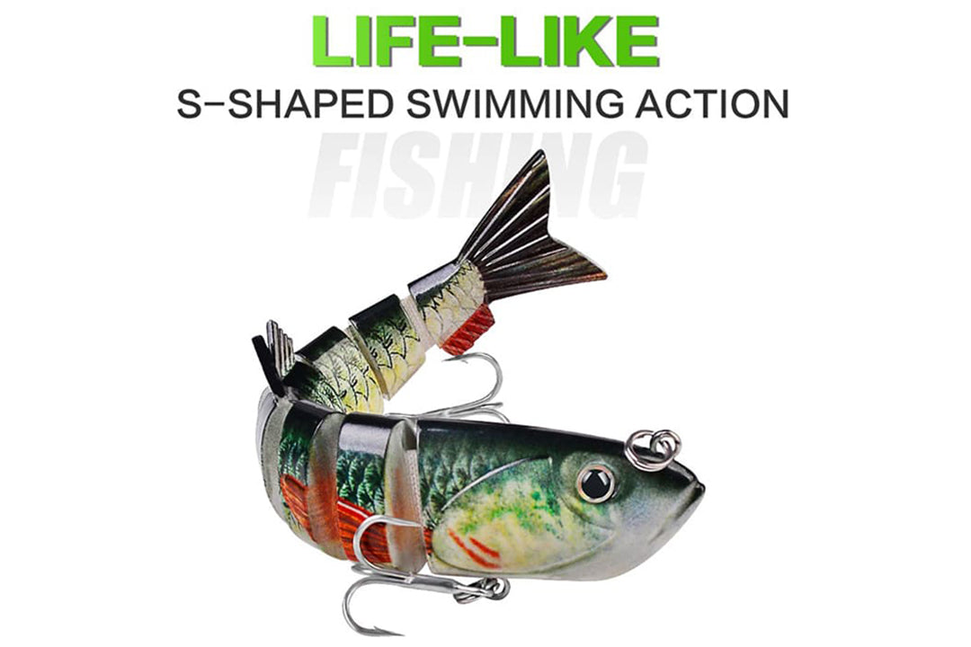 Acensfeic Swimbait 7 Color 8 Sections Fishing Lure