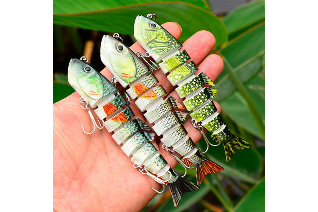 Acensfeic Swimbait 7 Color 8 Sections Fishing Lure