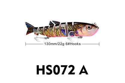 Acensfeic Swimbait 7 Color 8 Sections Fishing Lure