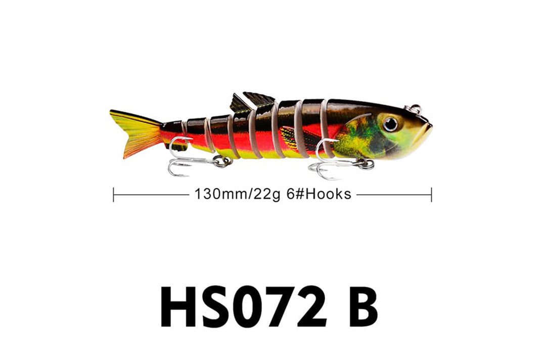 Acensfeic Swimbait 7 Color 8 Sections Fishing Lure