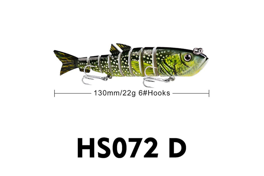 Acensfeic Swimbait 7 Color 8 Sections Fishing Lure