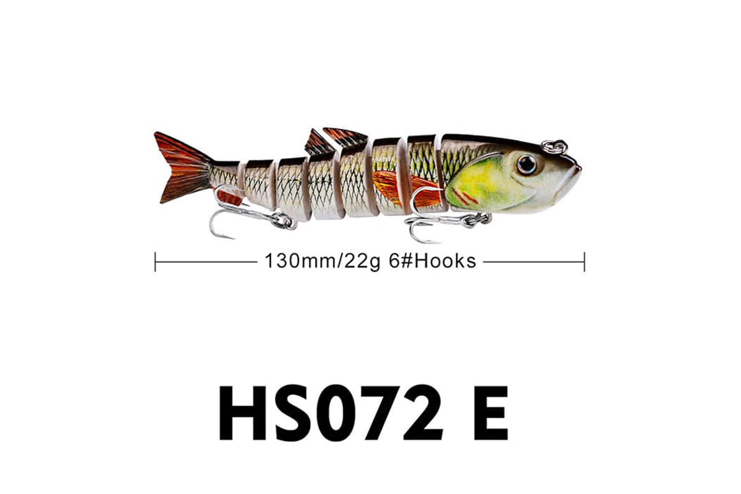 Acensfeic Swimbait 7 Color 8 Sections Fishing Lure