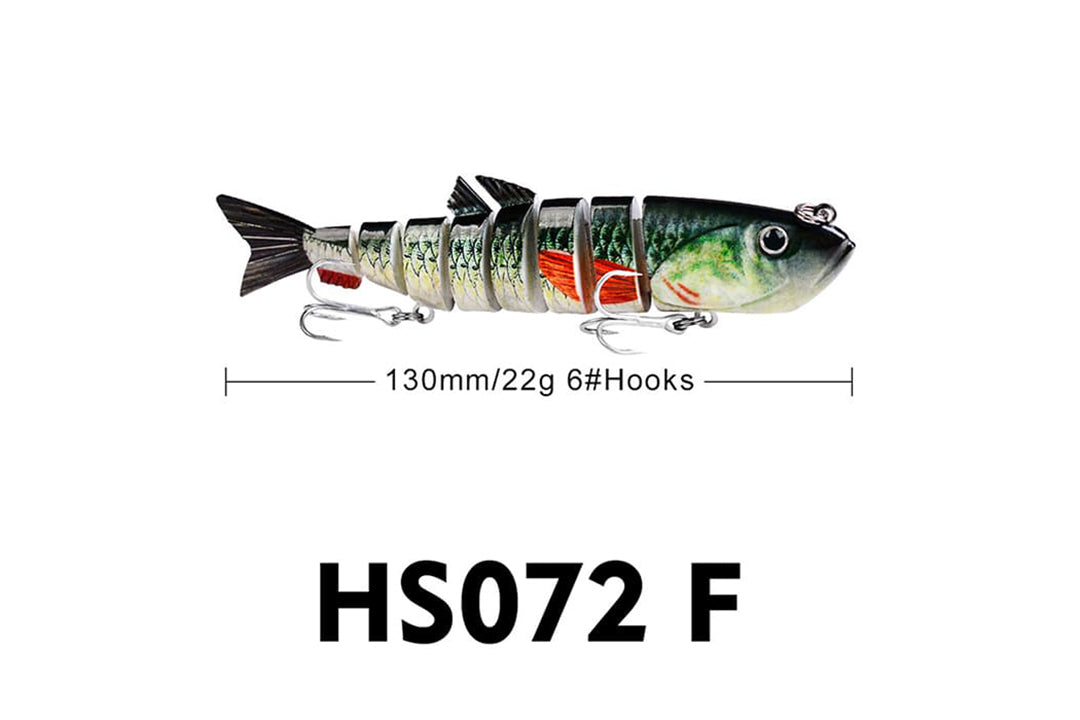 Acensfeic Swimbait 7 Color 8 Sections Fishing Lure