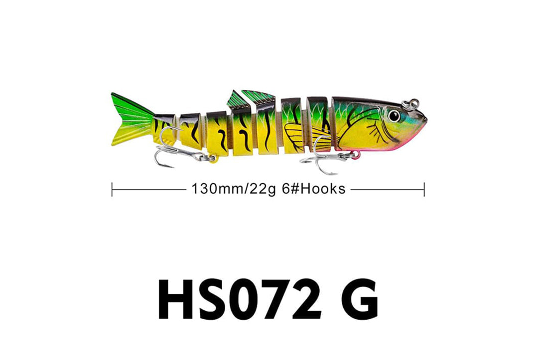 Acensfeic Swimbait 7 Color 8 Sections Fishing Lure