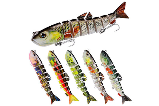 Acensfeic Swimbait 7 Color 8 Sections Fishing Lure